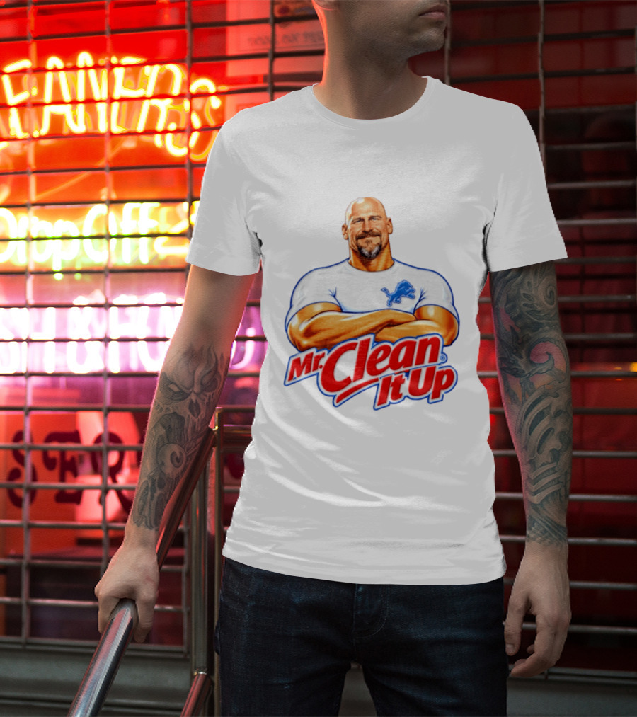Dan Campbell Mr Clean It Up Detroit Lions Exclusively T-Shirt