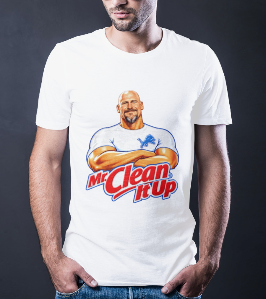 Dan Campbell Mr Clean It Up Detroit Lions Exclusively T-Shirt