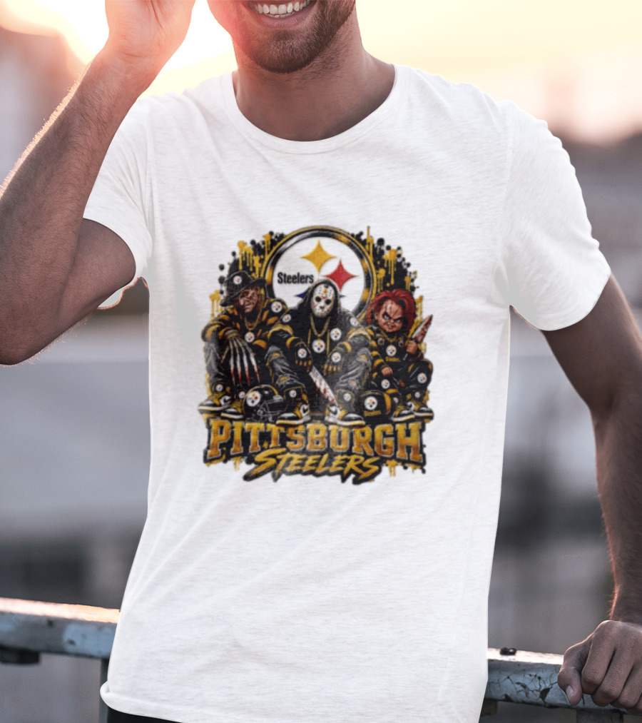 Freddy Krueger Jason Voorhees Chucky Steelers Halloween Pittsburgh T-Shirt