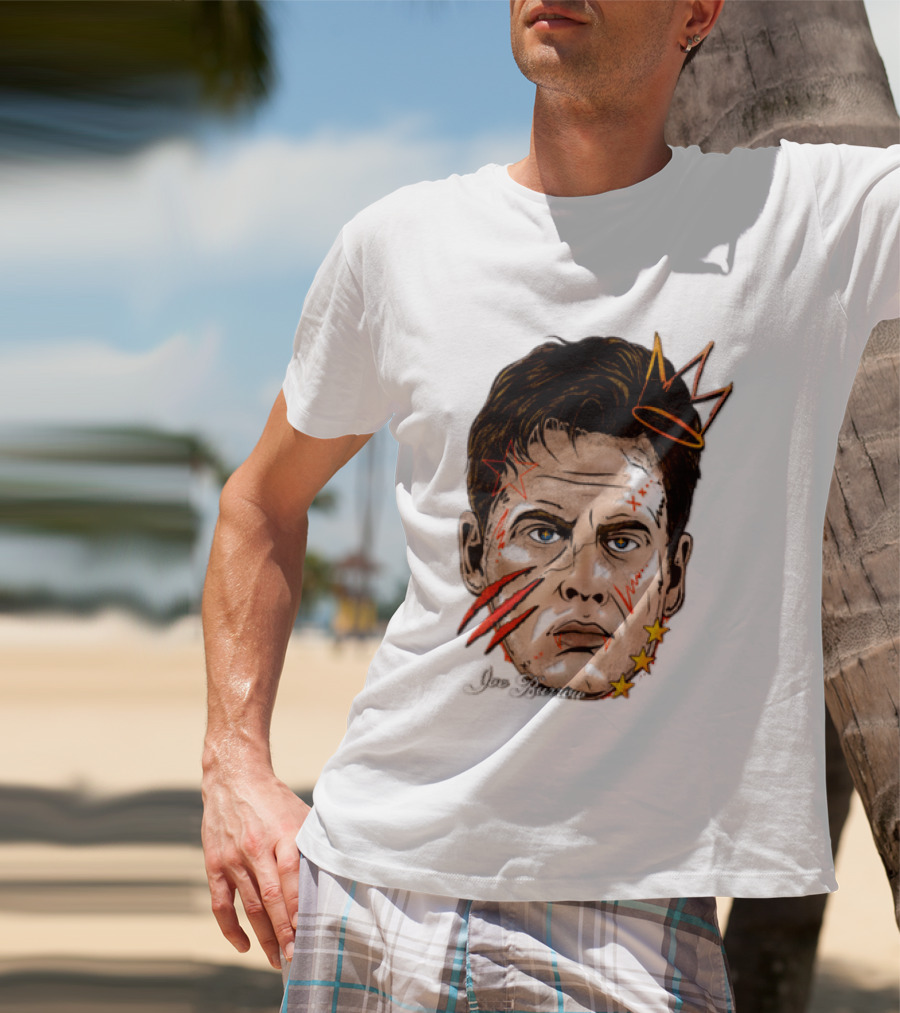 Joe Burrow Fat Head Limited Edition Player Crowned Star Scratches T-Shirt