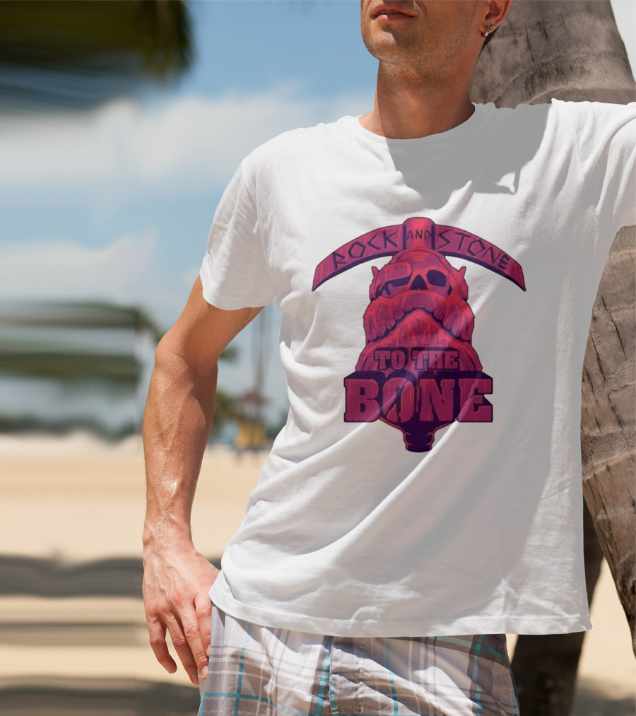 Rock And Stone To The Bone Dwarf Skull Gaming Deep Rock Galactic T-Shirt