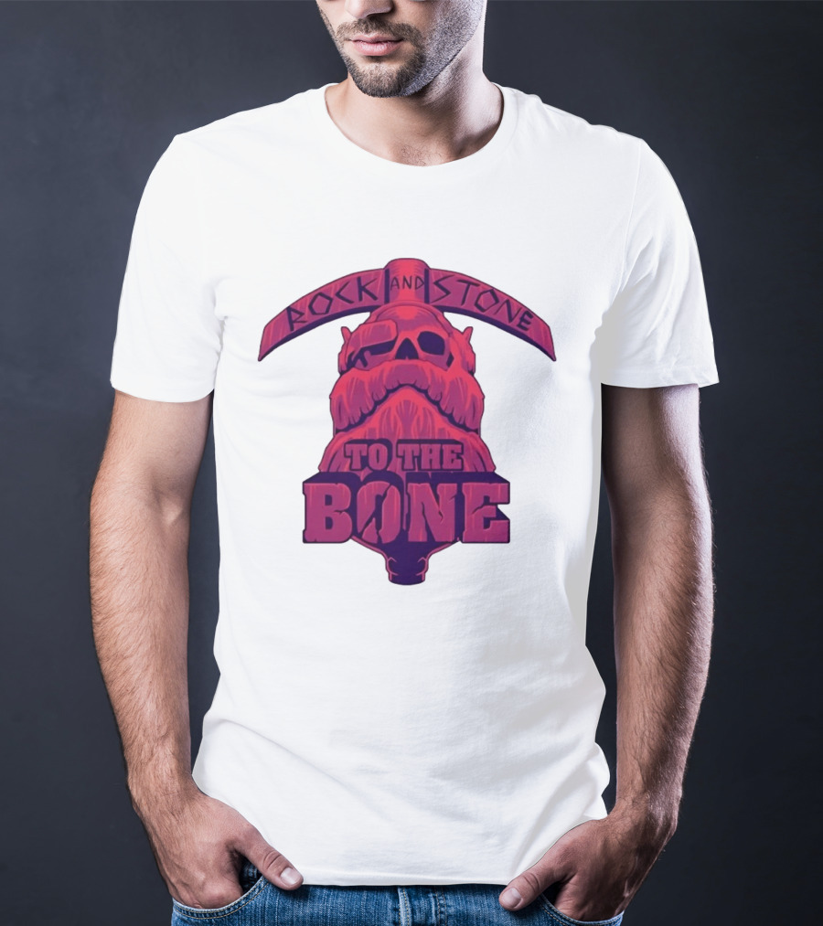 Rock And Stone To The Bone Dwarf Skull Gaming Deep Rock Galactic T-Shirt