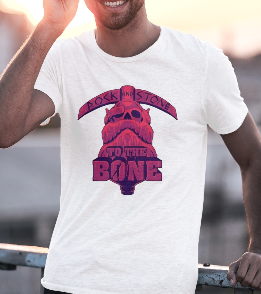 Rock And Stone To The Bone Dwarf Skull Gaming Deep Rock Galactic T-Shirt