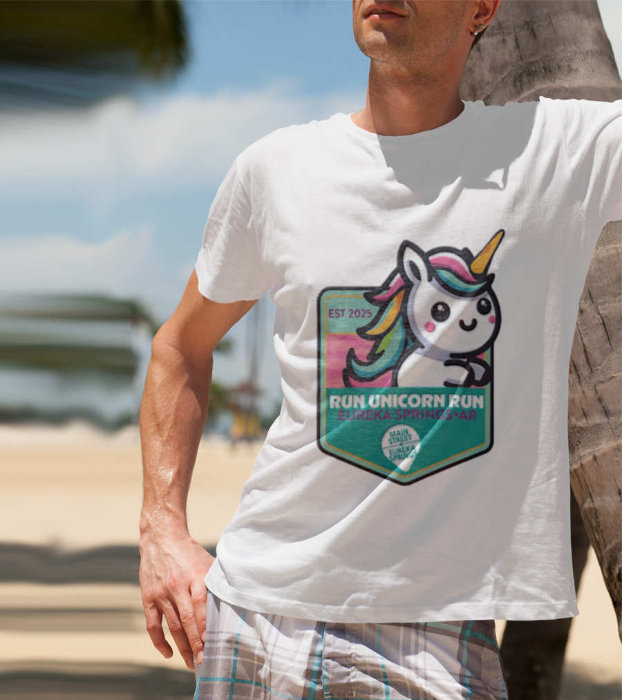 EST 2025 Run Unicorn Run Eureka Springs AR Main Street T-Shirt