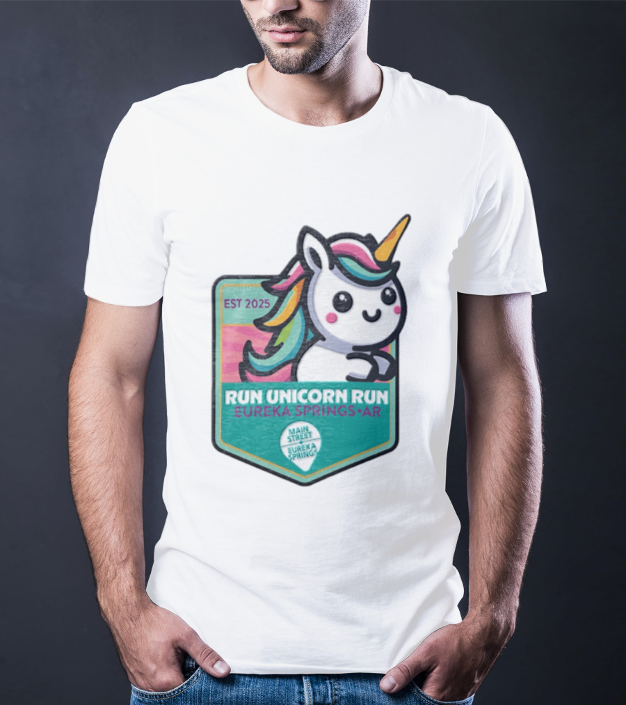EST 2025 Run Unicorn Run Eureka Springs AR Main Street T-Shirt