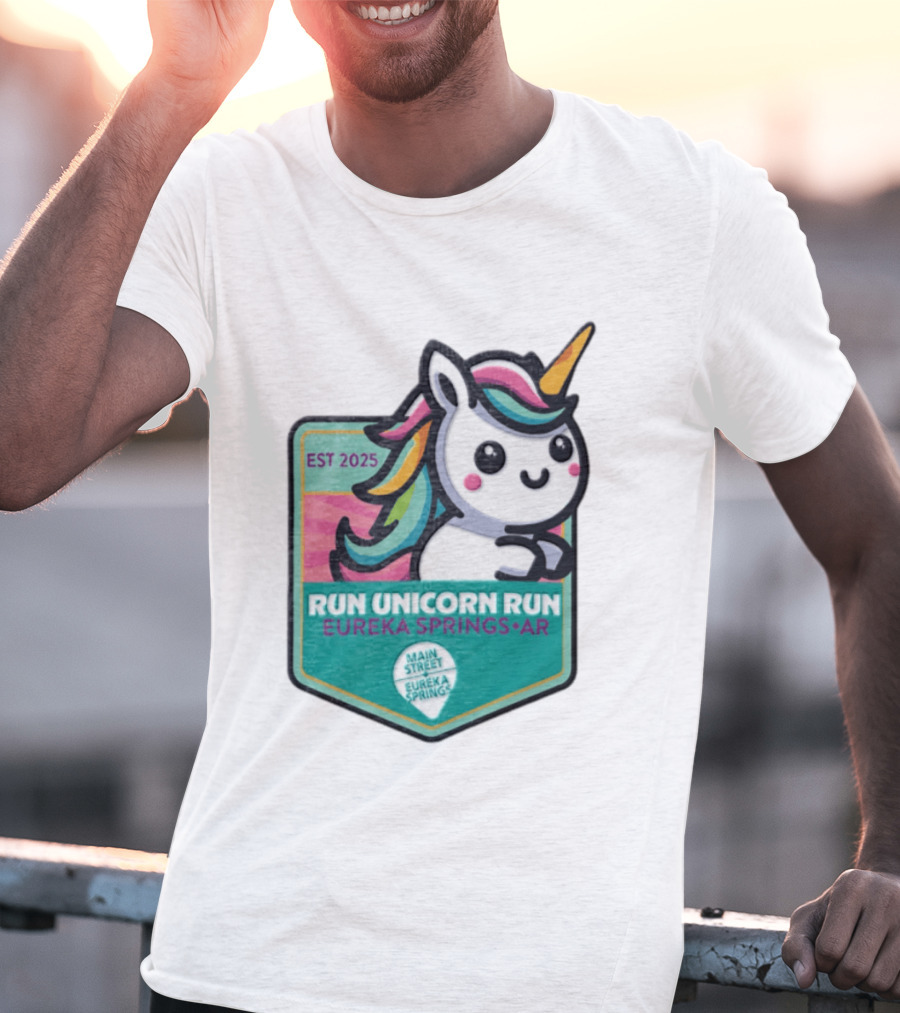 EST 2025 Run Unicorn Run Eureka Springs AR Main Street T-Shirt