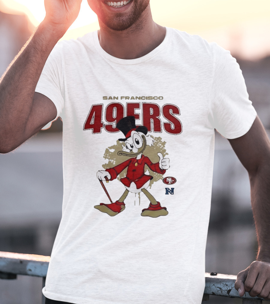 San Francisco 49ers Scrooge McDuck Crossover NFL Collaboration T-Shirt