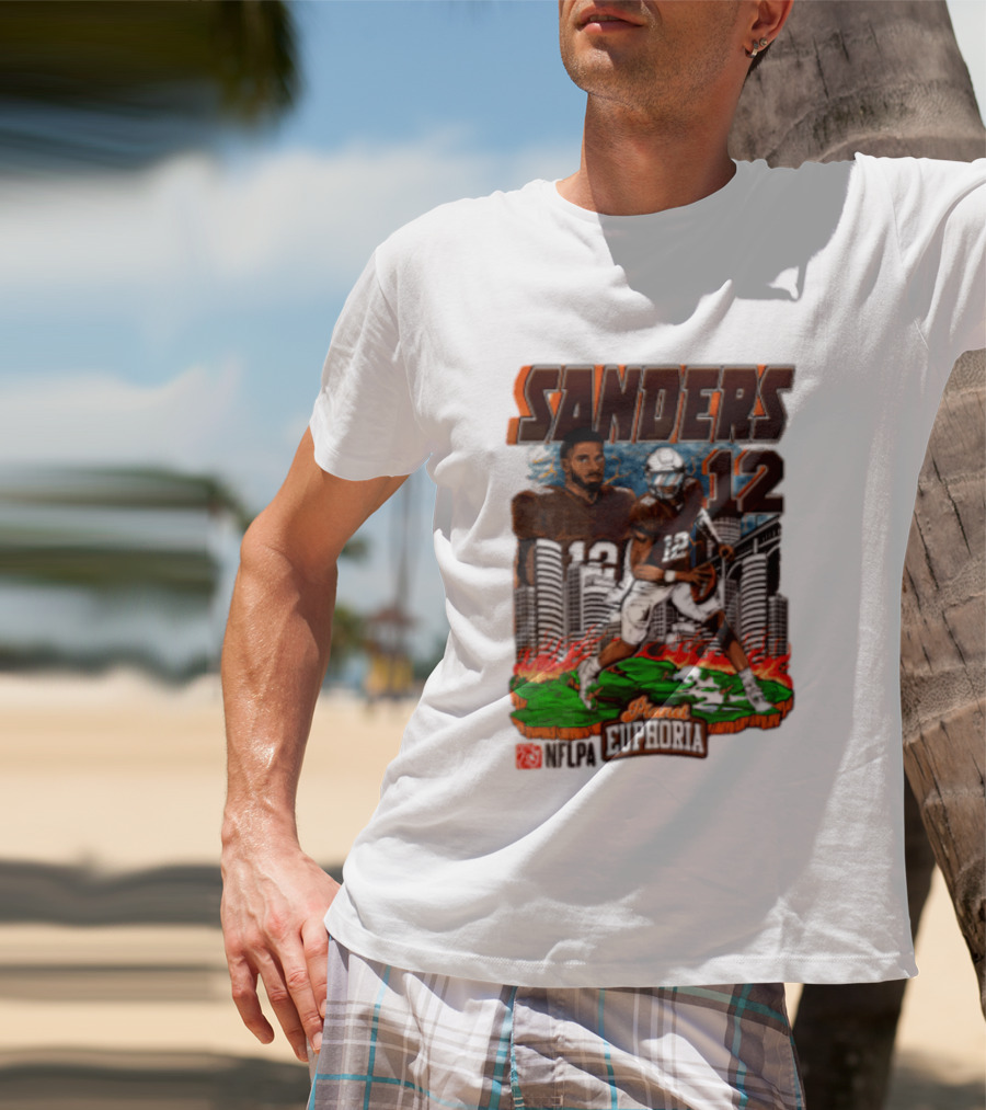 Sanders 12 Football Legend Euphoria NFCA Brand T-Shirt
