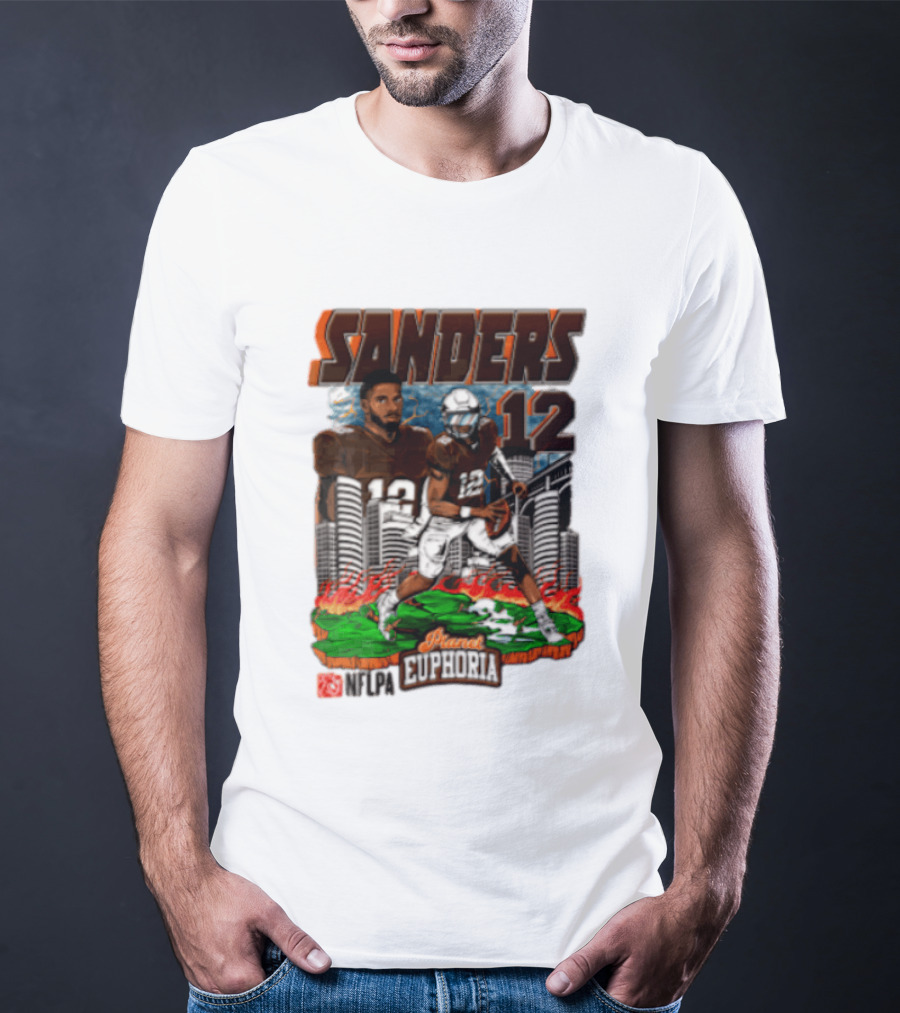 Sanders 12 Football Legend Euphoria NFCA Brand T-Shirt