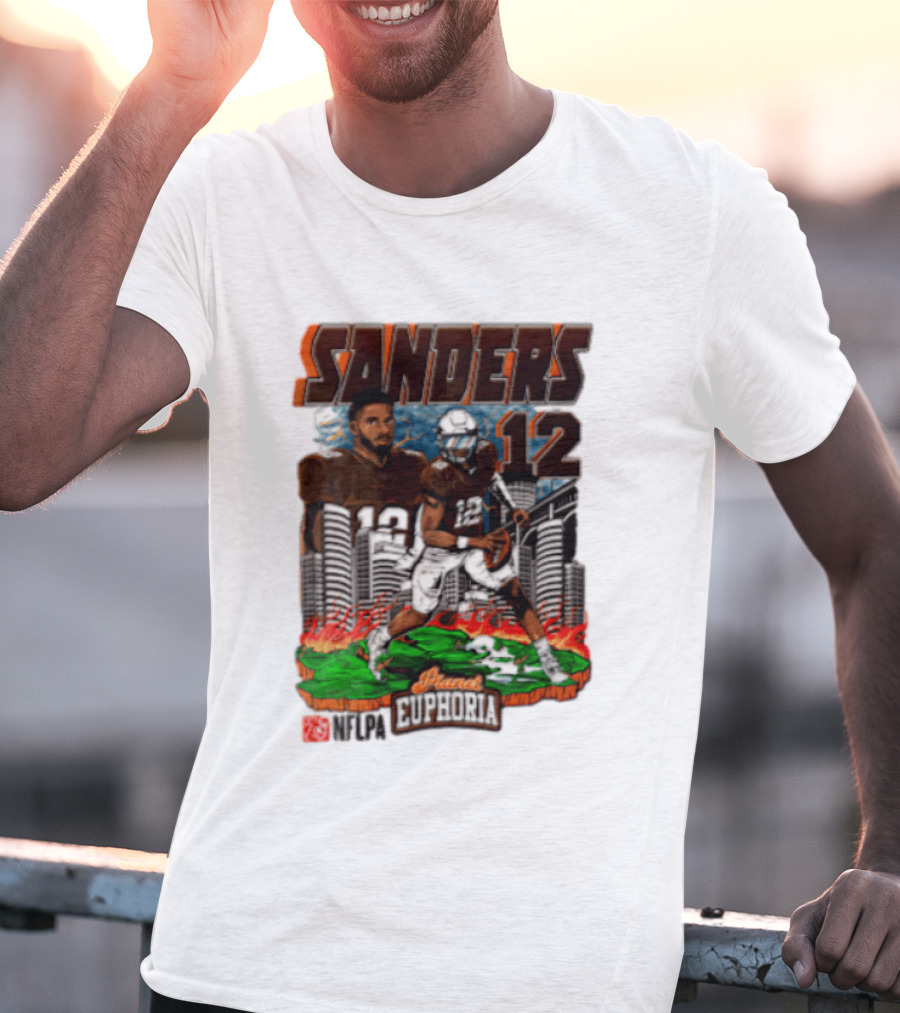 Sanders 12 Football Legend Euphoria NFCA Brand T-Shirt