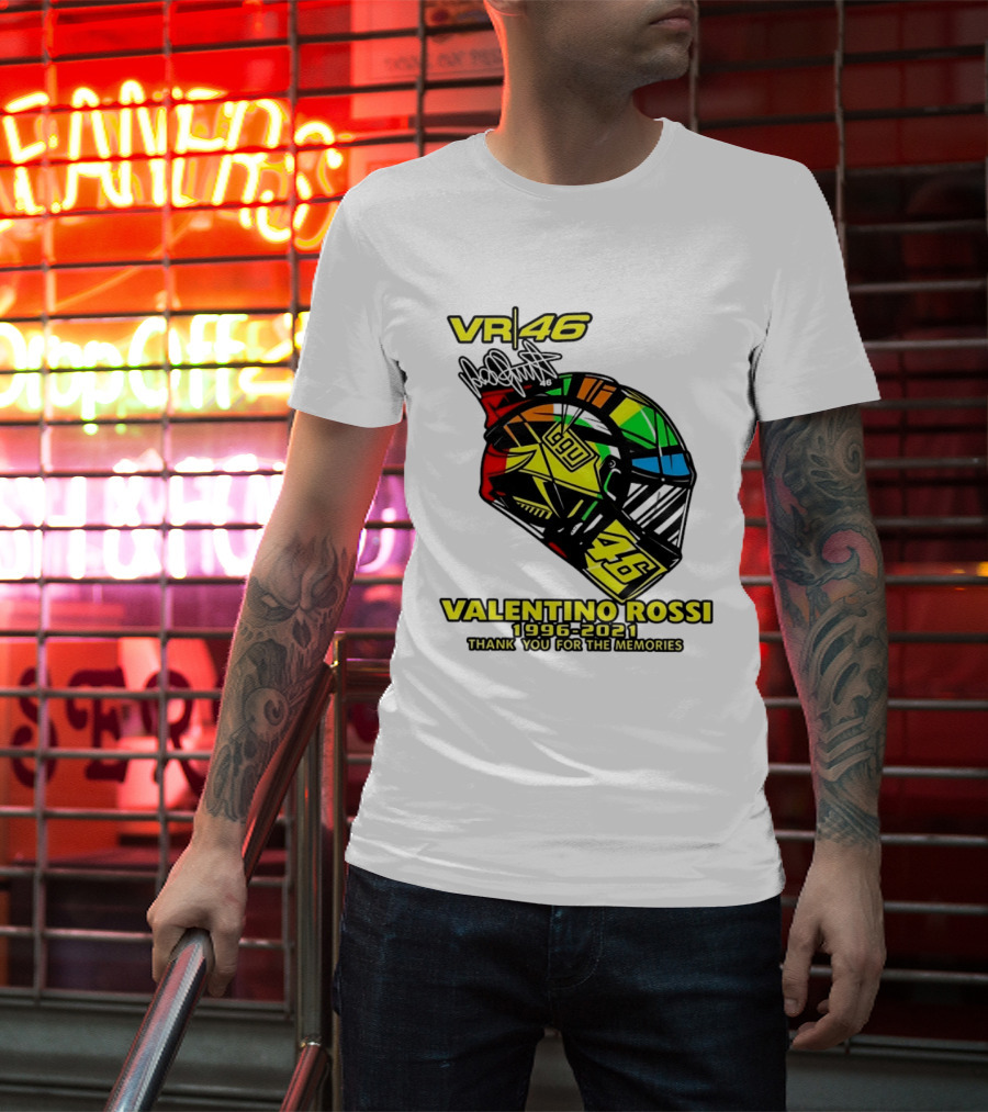 Valentino Rossi VR46 1996 2021 Thank You For The Memories Helmet T-Shirt