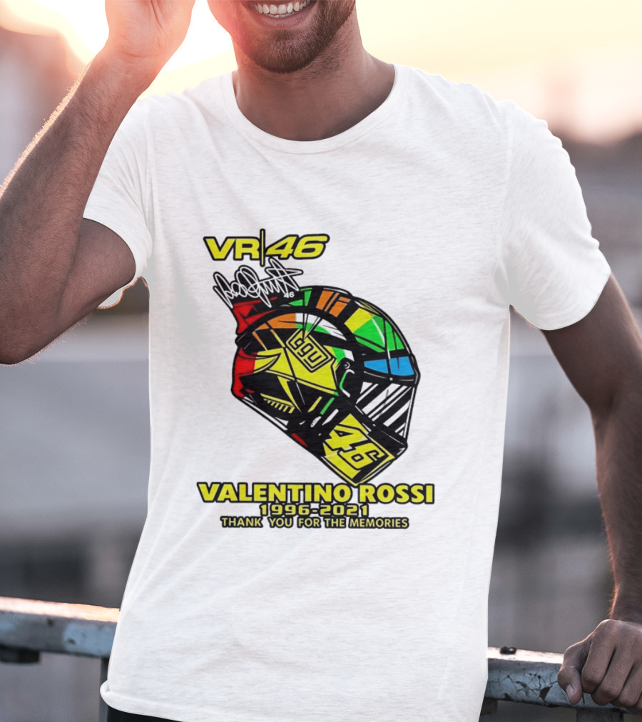 Valentino Rossi VR46 1996 2021 Thank You For The Memories Helmet T-Shirt