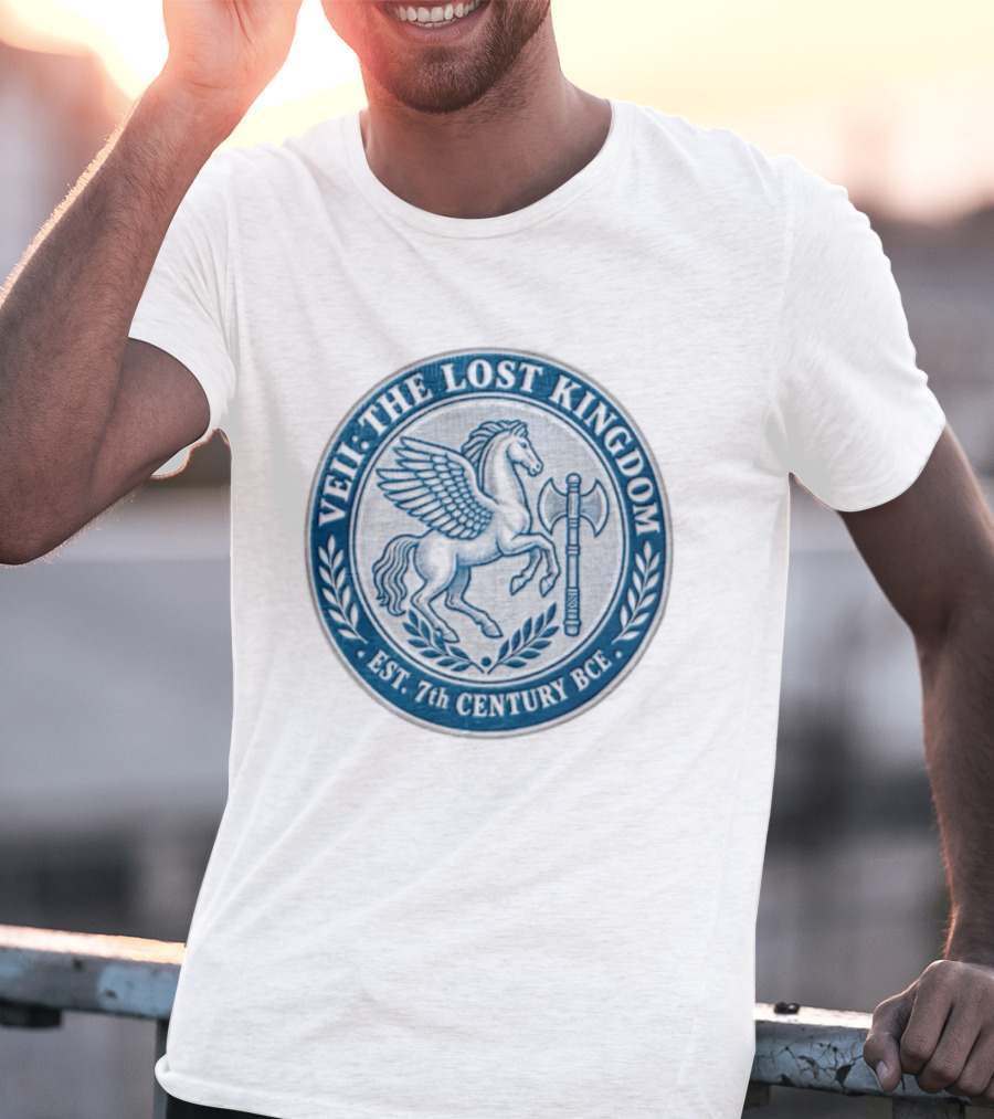 Veii The Lost Kingdom Est. 7th Century BCE Pegasus Horse Battle Axe T-Shirt