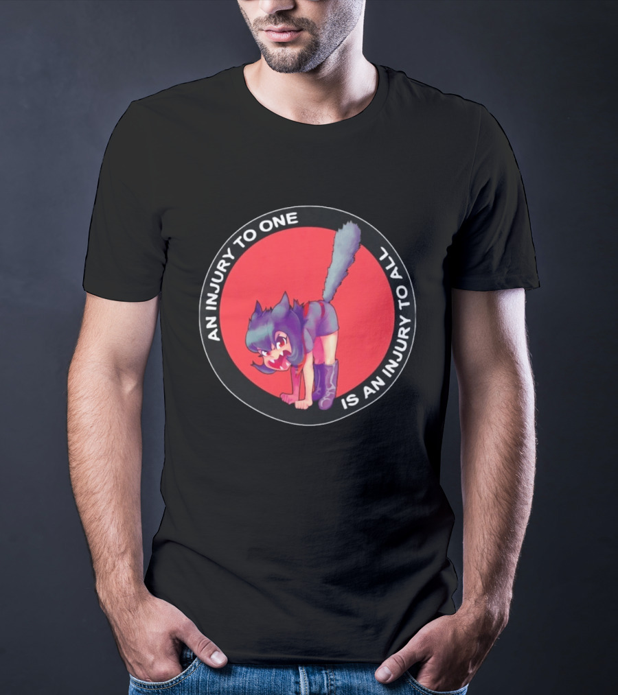 An Injury To One Is An Injury To All Cat Girl Red T-Shirt