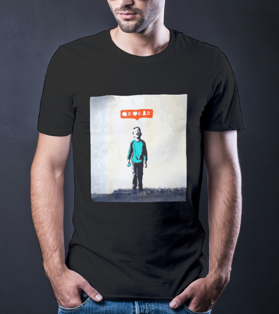 Boy With Zero Social Media Notifications And Screaming Expression T-Shirt