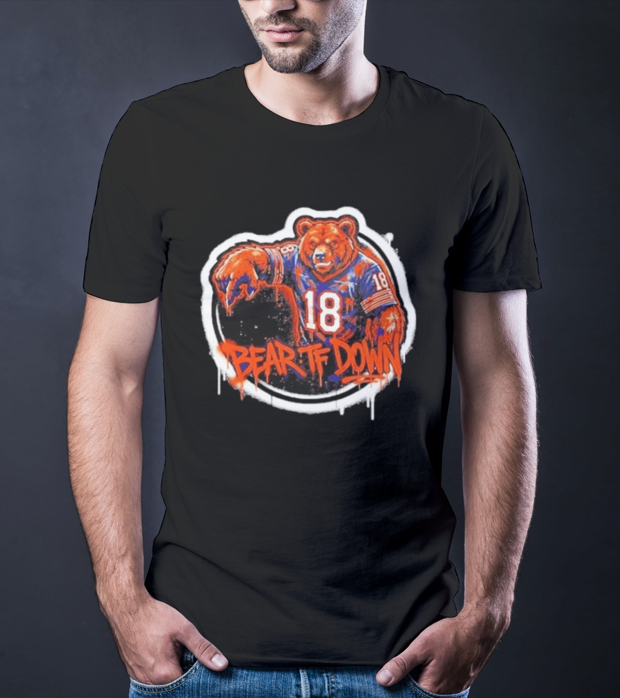 Caleb Williams 18 Chicago Bears Bear TF Down T-Shirt