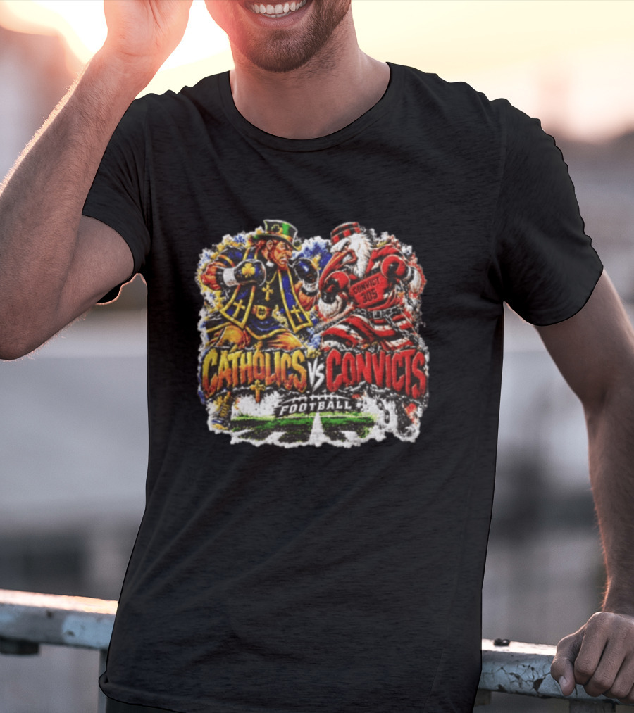 Catholics Vs Convicts Rivalry Notre Dame Football T-Shirt
