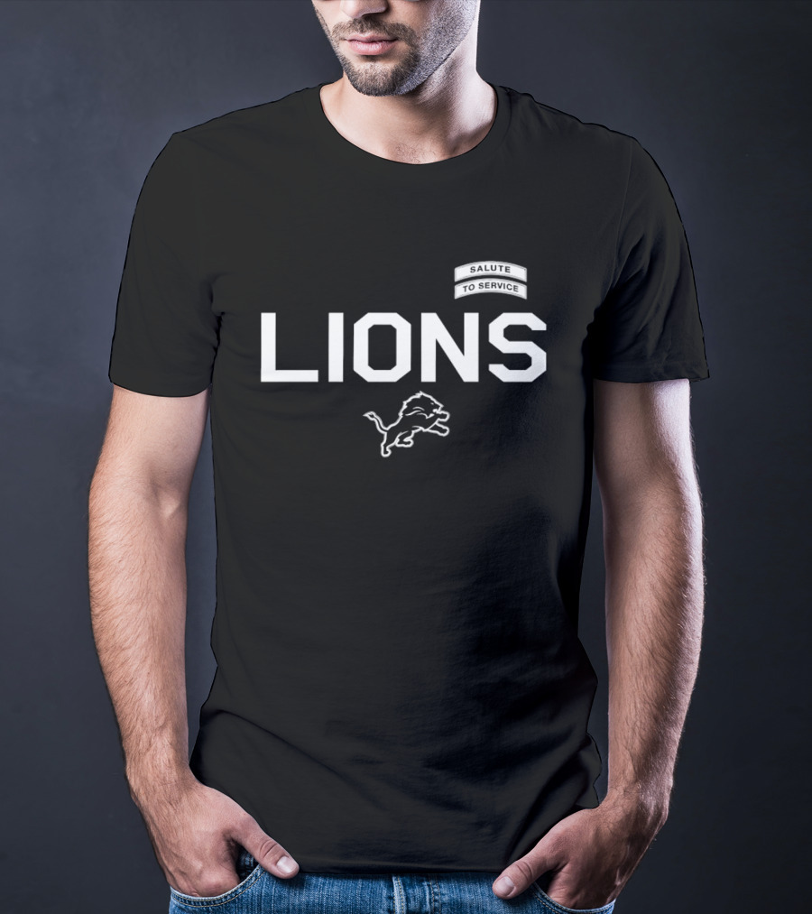 Detroit Lions Salute To Service Football Honor Courage Commitment T-Shirt