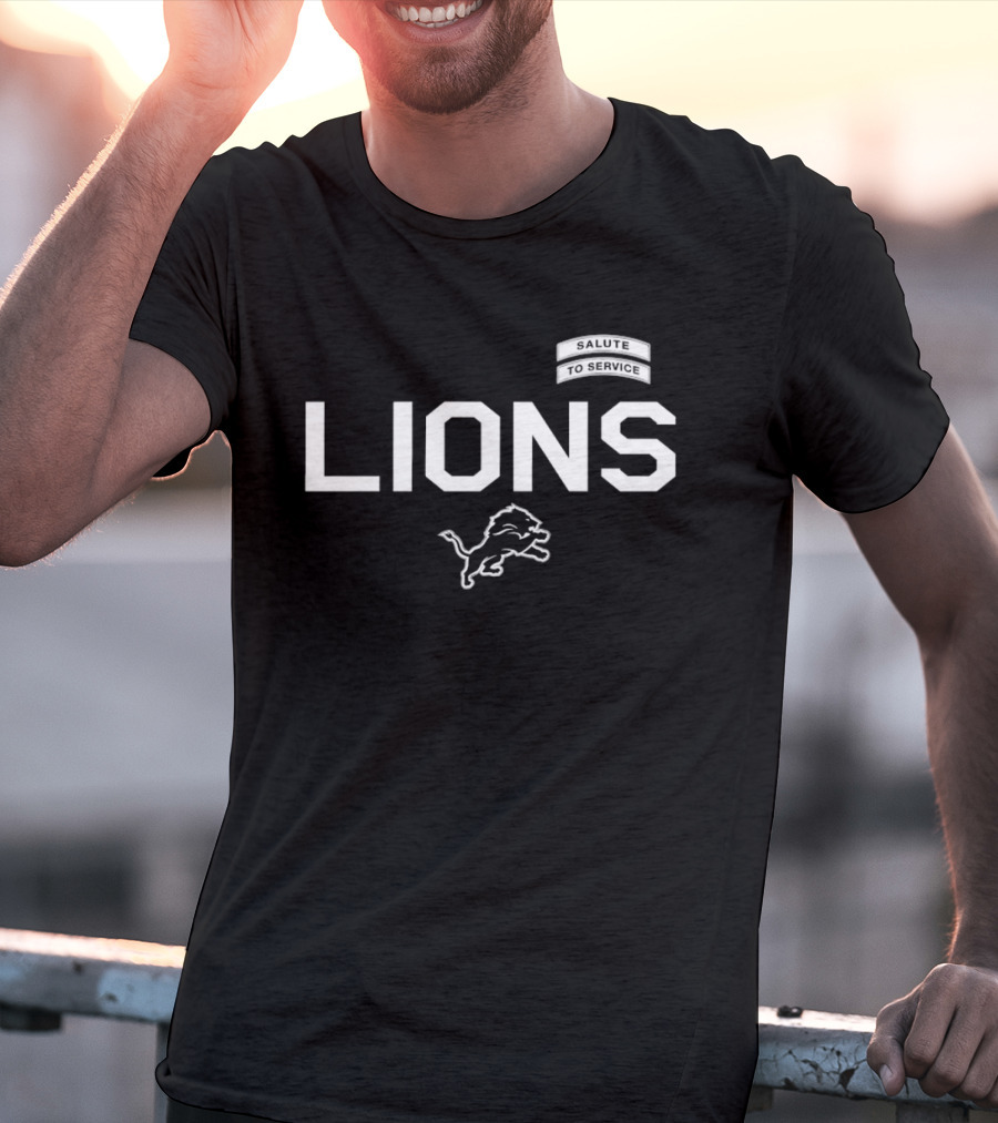 Detroit Lions Salute To Service Football Honor Courage Commitment T-Shirt