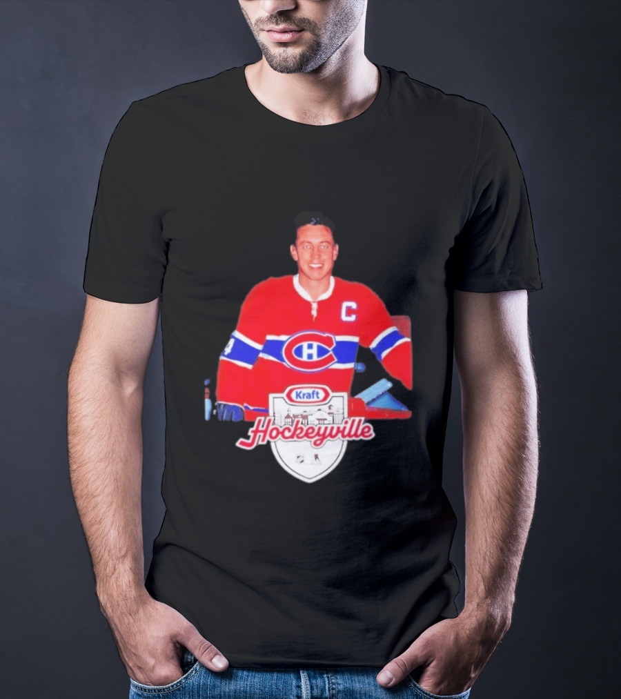 Jean Béliveau Montreal Canadiens Kraft Hockeyville Canadiens Logo Vintage Hockey T-Shirt