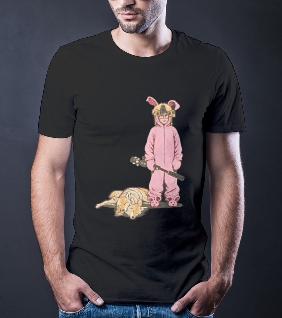 Pink Nightmare Bunny Suit Coyote Hunting Sniper T-Shirt