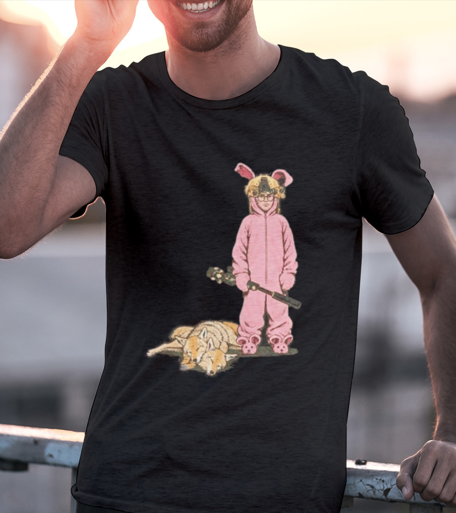 Pink Nightmare Bunny Suit Coyote Hunting Sniper T-Shirt