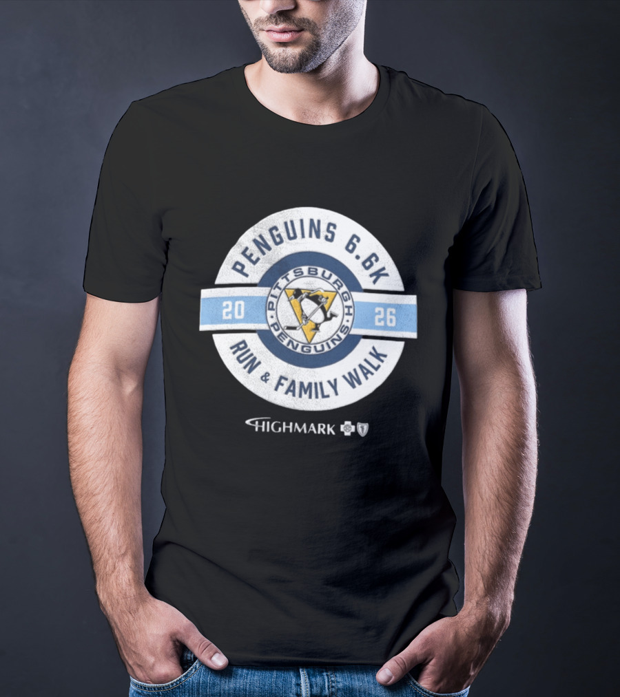 Pittsburgh Penguins 2026 Penguins 6.6k Run Family Walk Highmark T-Shirt