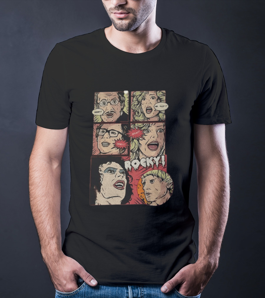 Rocky Horror Picture Show Comic Style Frank N Furter Janet Dr. Scott Brad T-Shirt