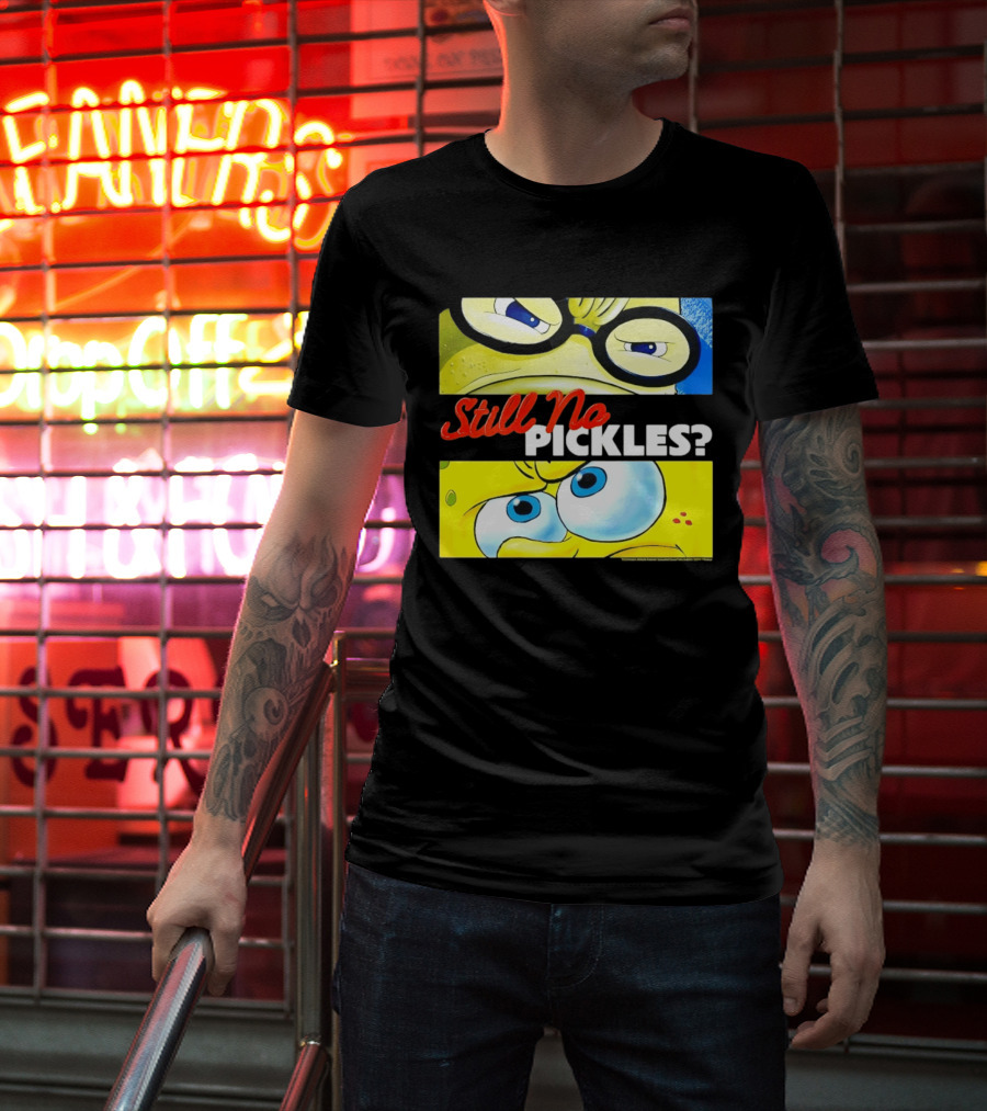 SpongeBob SquarePants Still No Pickles Nickelodeon Eyes Close Up T-Shirt