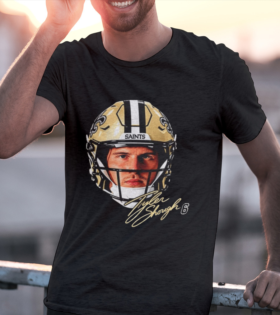 Tyler Shough New Orleans Saints Football Helmet Big Face 6 T-Shirt