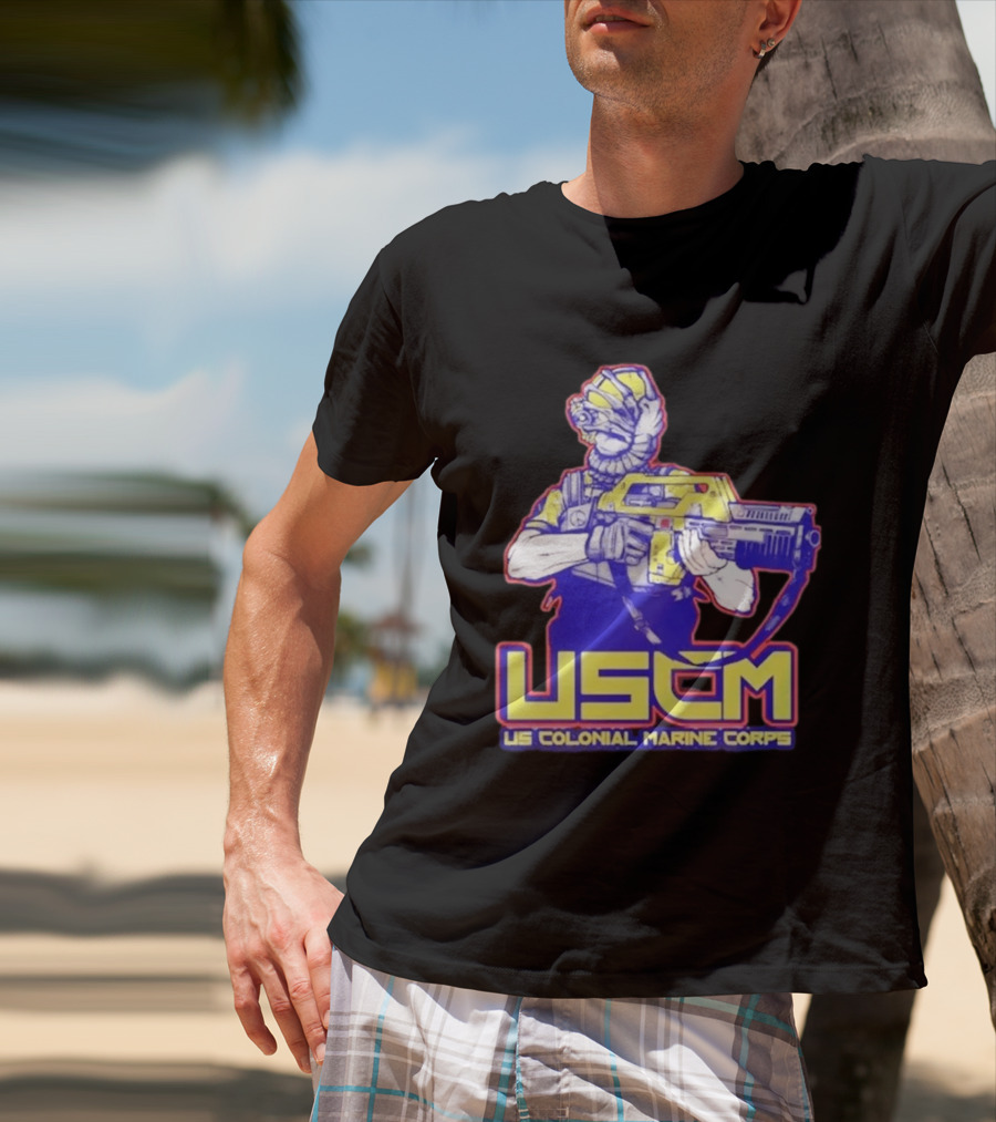 USCM US Colonial Marine Corps Alien Warrior T-Shirt