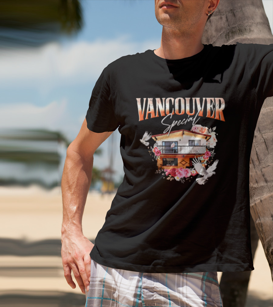 Vancouver Special House Flowers Doves T-Shirt