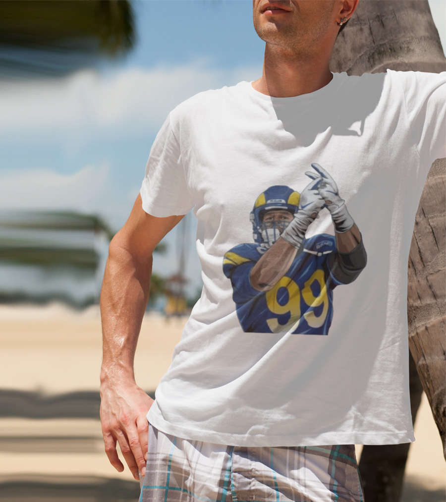 Aaron Donald No 99 Los Angeles Rams AD99 Blue And Yellow Football Gear T-Shirt
