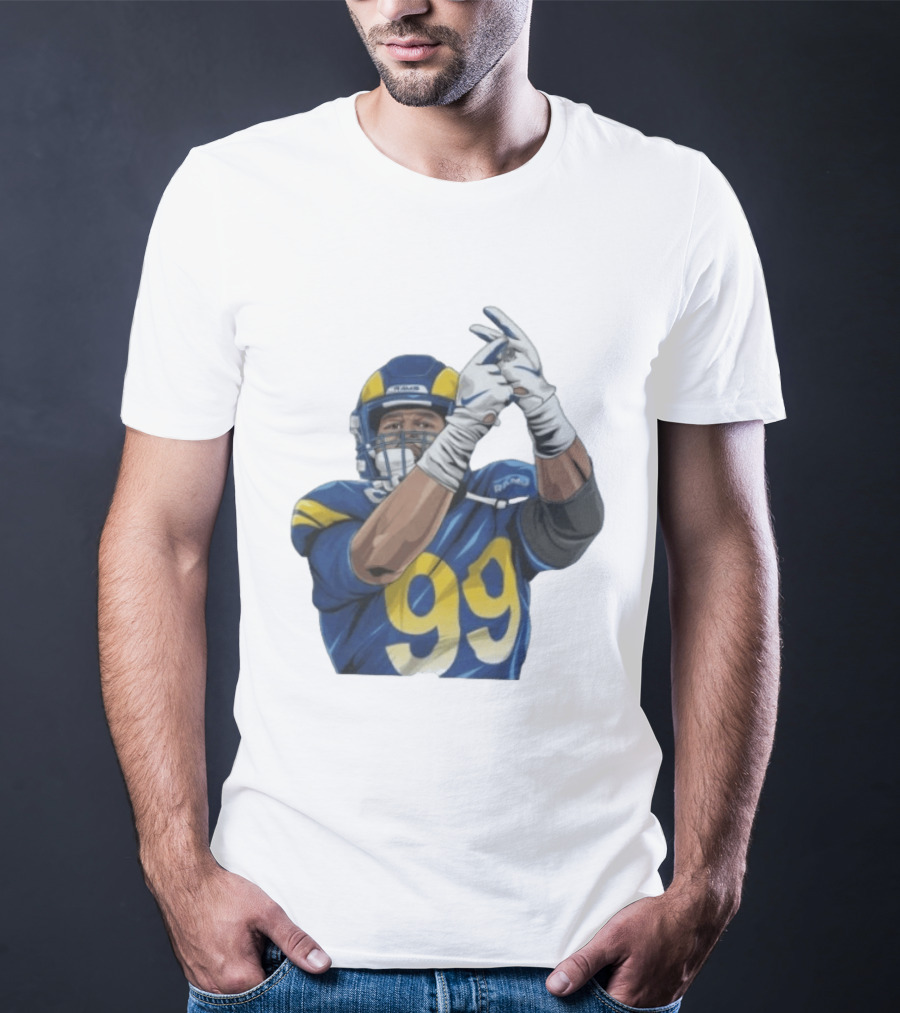 Aaron Donald No 99 Los Angeles Rams AD99 Blue And Yellow Football Gear T-Shirt