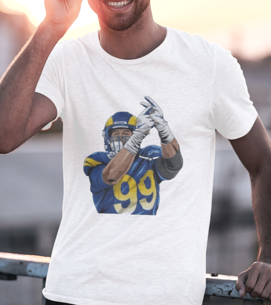 Aaron Donald No 99 Los Angeles Rams AD99 Blue And Yellow Football Gear T-Shirt