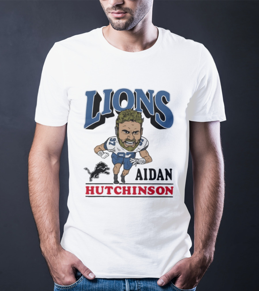 Lions Aidan Hutchinson Caricature 97 T-Shirt