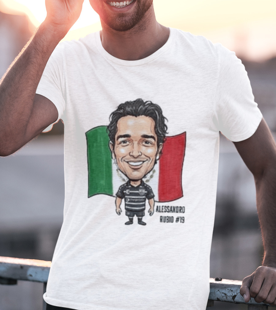 Alessandro Rubio No 19 Caricature Mexico Flag Football Jersey T-Shirt