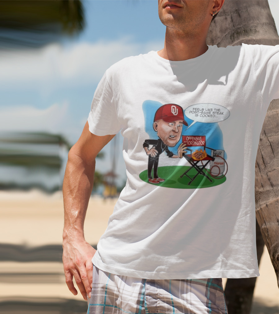 Brent Venables Oklahoma Sooners Offensive Coordinator Cartoon Steak Propane T-Shirt