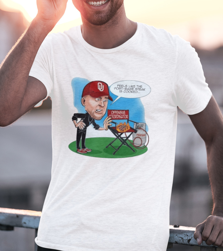 Brent Venables Oklahoma Sooners Offensive Coordinator Cartoon Steak Propane T-Shirt