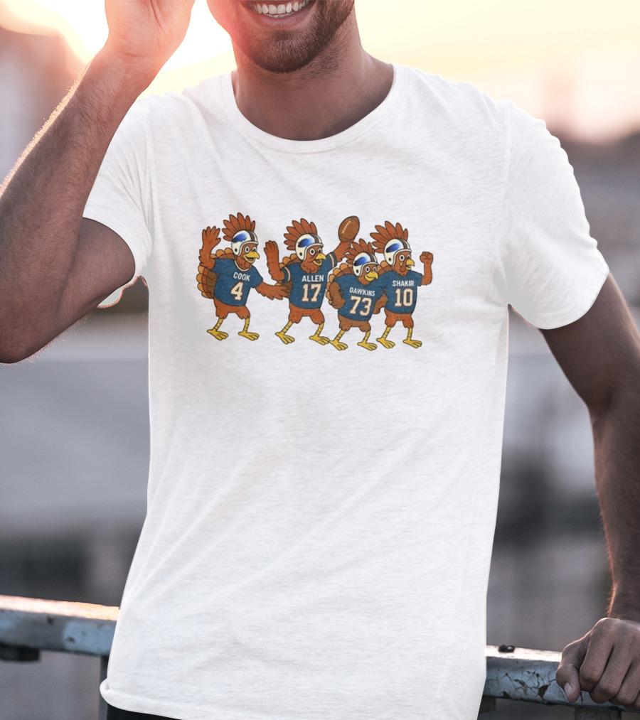 Buffalo Football Thanksgiving Turkeys Cook Allen Dawkins Shakir T-Shirt