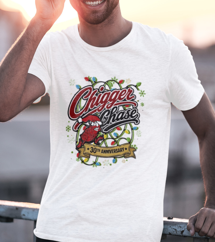 Chigger Chase Christmas Lights 30th Anniversary Celebration T-Shirt