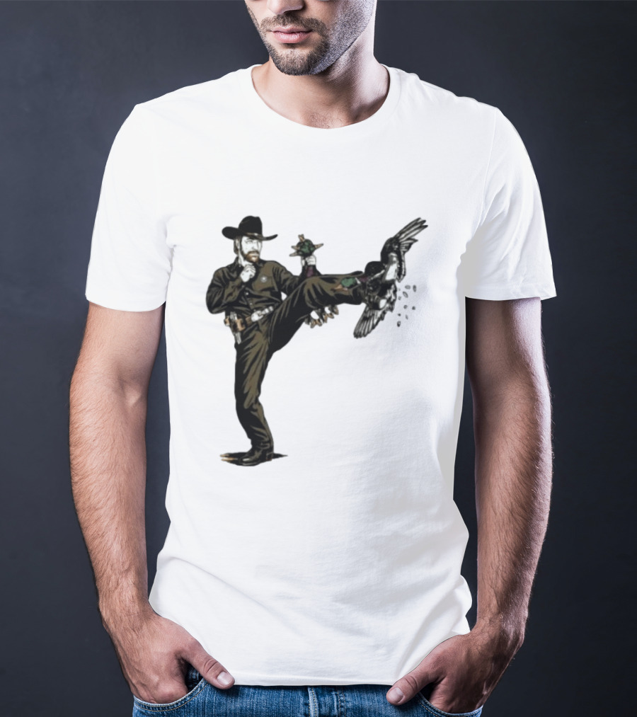 Chuck Norris Roundhouse Kick Duck Hunting Action T-Shirt