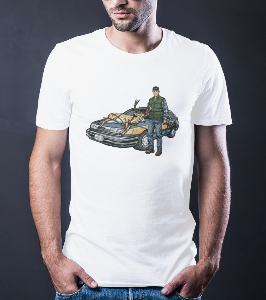 Clark Griswold Christmas Vacation With Deer On Car T-Shirt