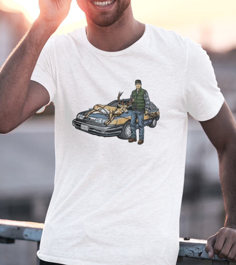 Clark Griswold Christmas Vacation With Deer On Car T-Shirt
