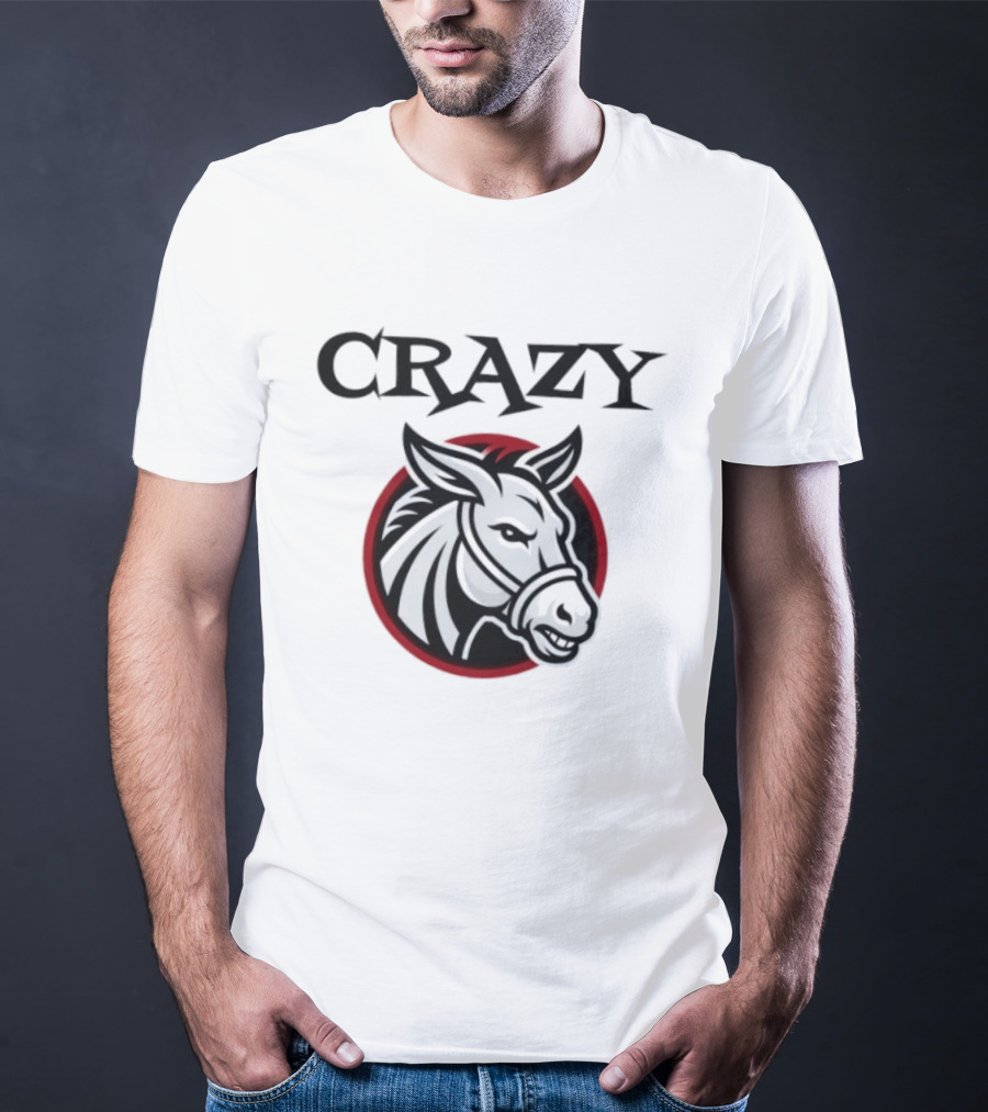 CRAZY Donkey Animal Face Circle T-Shirt