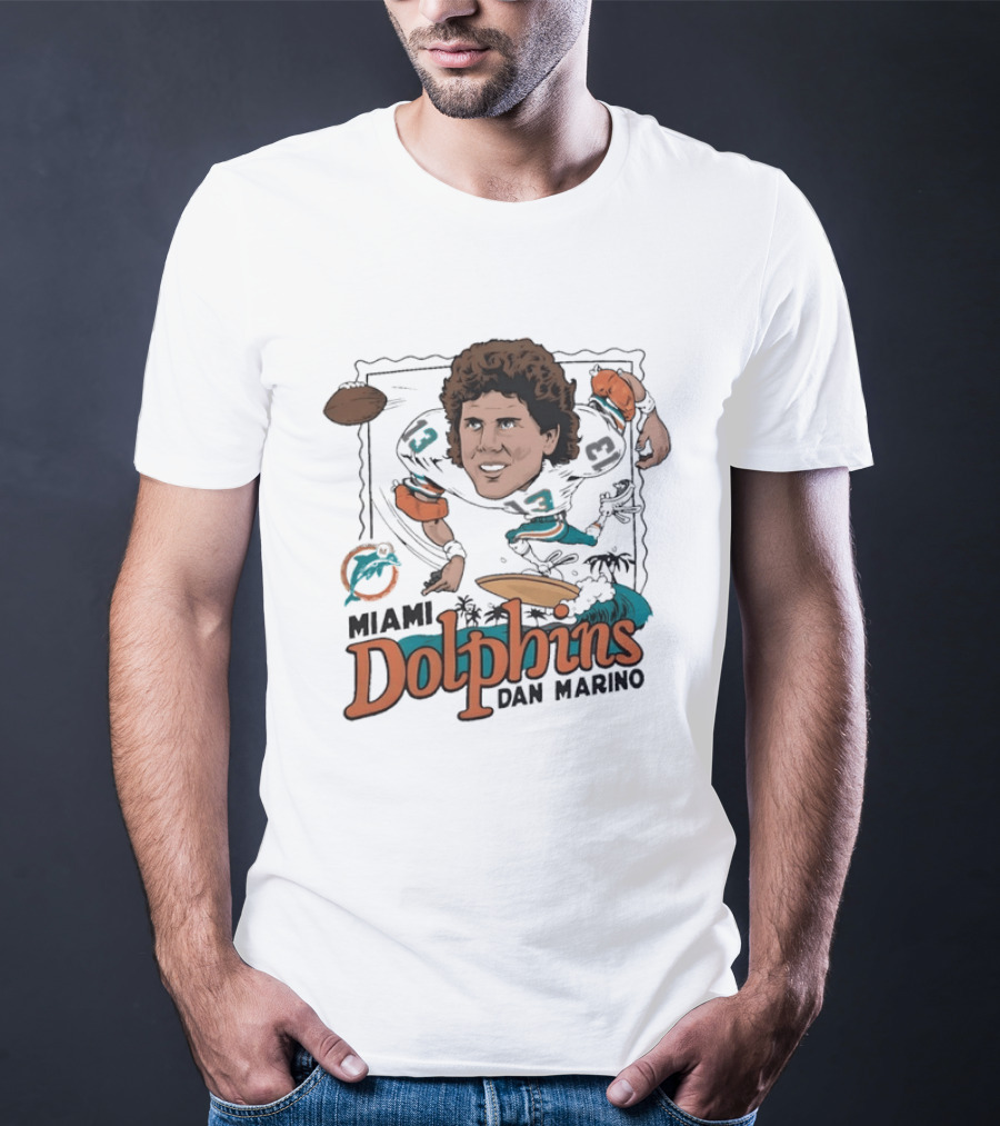 Dan Marino Miami Dolphins Caricature Homage Player Football T-Shirt