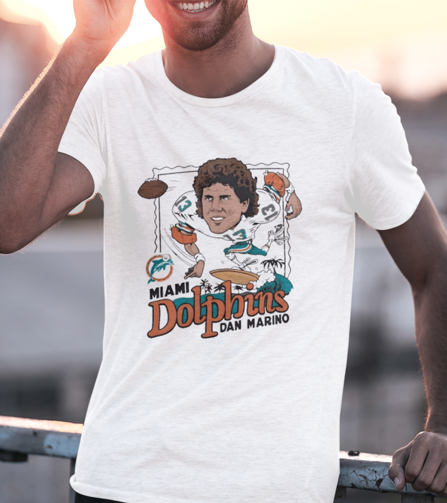 Dan Marino Miami Dolphins Caricature Homage Player Football T-Shirt