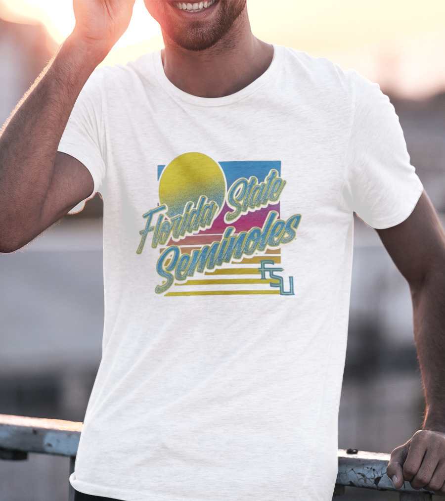 Florida State Seminoles FSU Retro College Sports Sunset T-Shirt