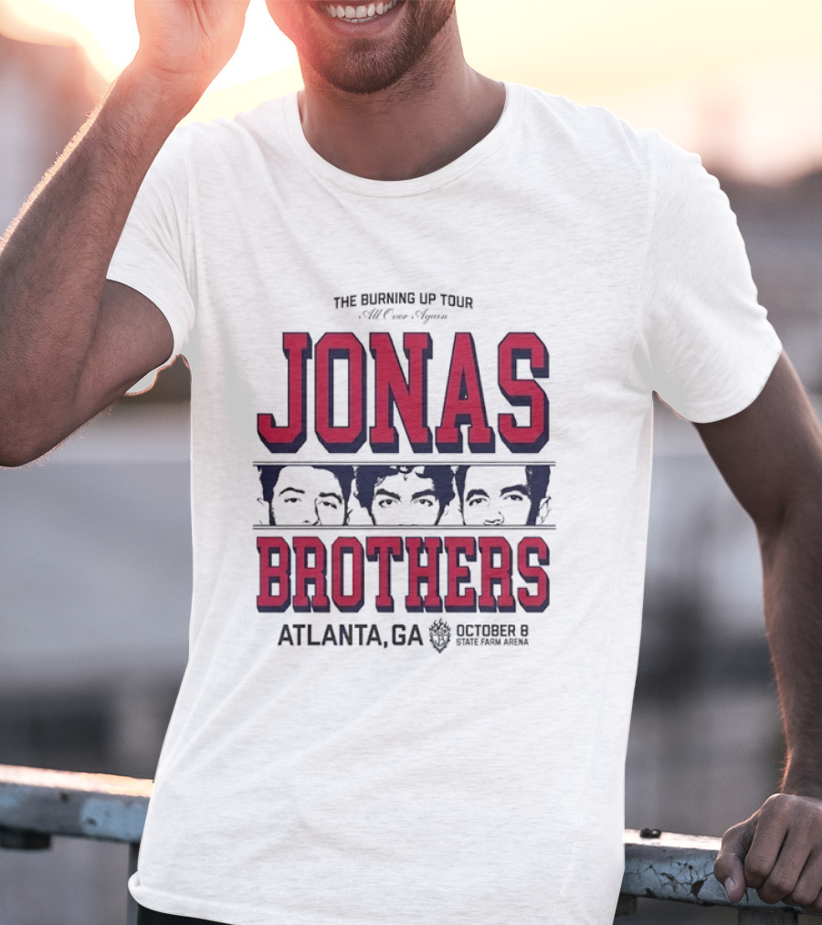 Jonas Brothers The Burning Up Tour All Over Again October 8 Atlanta State Farm Arena T-Shirt