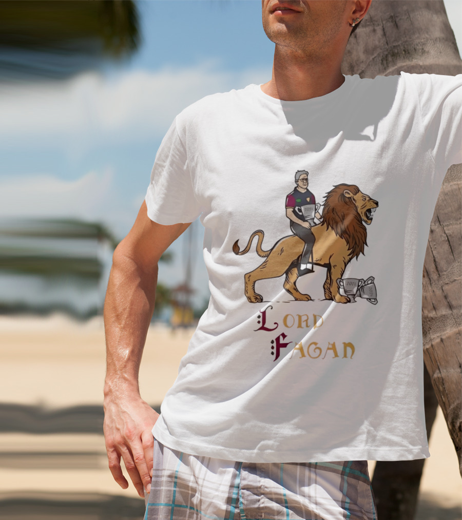 Lord Fagan Brisbane Lions 2024 Premiership Trophy Holder Riding Lion T-Shirt